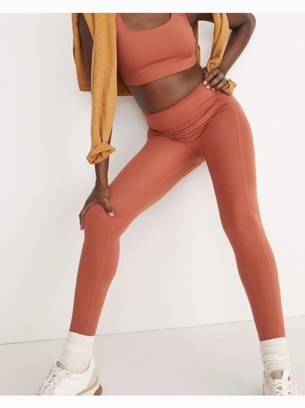Madewell High-Rise Sculpting Leggings in Brick Large